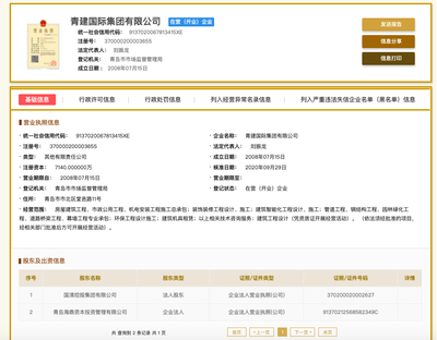 青建國際集團因揚塵污染被濟南主管部門處罰